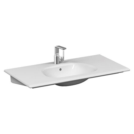 VitrA Frame Etajerli lavabo 5709B403-0001 Dikdörtgen - 105x50 cm - tek armatür delikli - su taşma delikli - Clean - beyaz