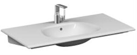 VitrA Frame Etajerli lavabo 5709B403-0001 Dikdörtgen - 105x50 cm - tek armatür delikli - su taşma delikli - Clean - beyaz