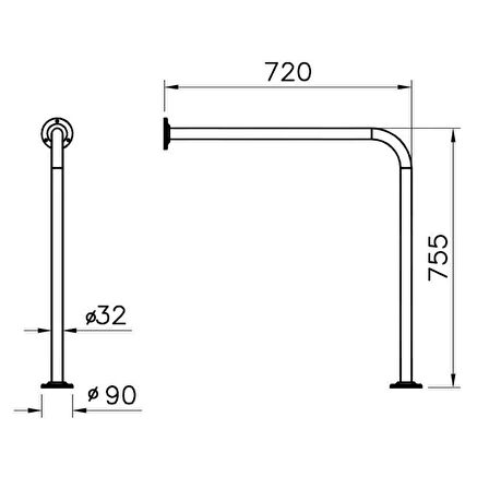 Vitra 90° Tutunma Barı 320-1030