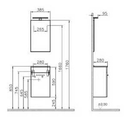 VitrA Mia Banyo Dolabı Seti 40 cm Parlak Beyaz 75022