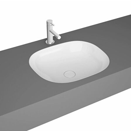 VitrA Plural Tezgahaltı lavabo 7810B403-1083 Oval - kompakt - 45x38 cm - armatür deliksiz - su taşma deliksiz - Clean - beyaz