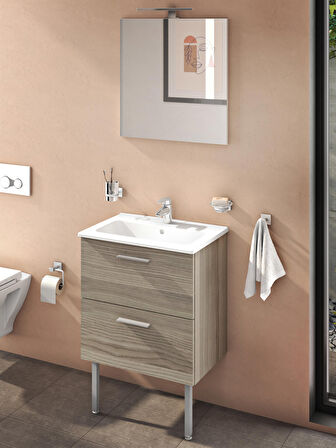 VitrA Mia 75072 Banyo Dolabı Seti Çekmeceli, Ayaklı, 60 cm, Cordoba