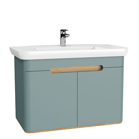 VitrA Sento 65872 Lavabo Dolabı, Kapaklı, Mat Fiyord Yeşili,100 cm