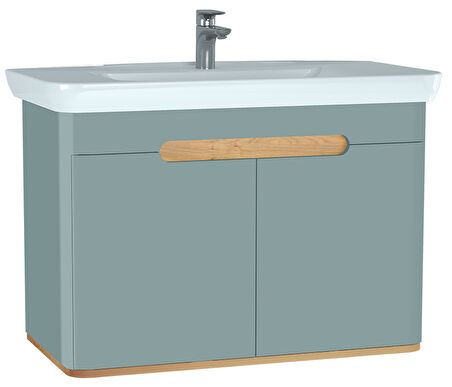 VitrA Sento 65872 Lavabo Dolabı, Kapaklı, Mat Fiyord Yeşili,100 cm