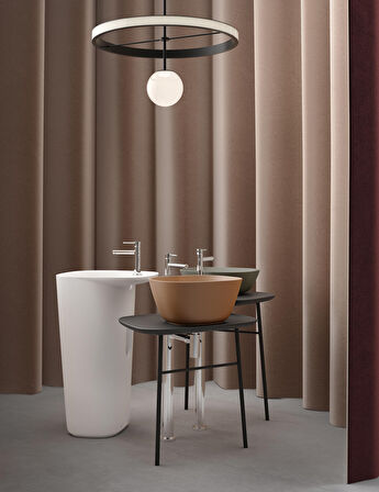 VitrA Plural 7811B477-0016 Kare Yüksek Çanak Lavabo, 45 cm, Mat Terra Rossa