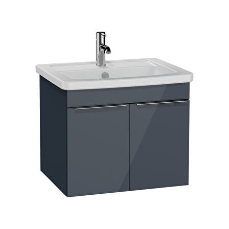 VitrA Quadrum 66164 Lavabo Dolabı, Kapaklı, 65 cm, Antrasit