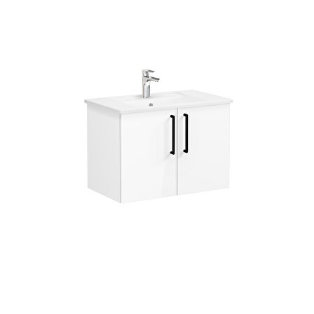 VitrA Root Flat 66390 Lavabo Dolabı, Kapaklı, Parlak Beyaz, 80 cm