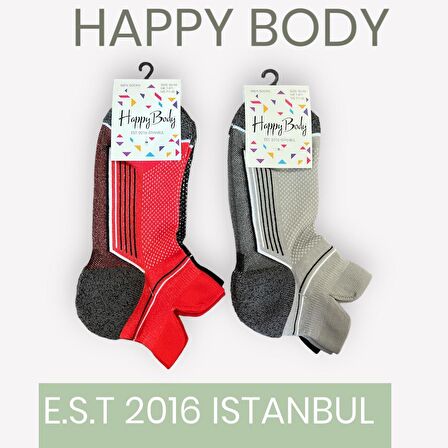 Micro Tactel Unisex 2'li Yarım Bilekli Sport Topuk,burun Havlu