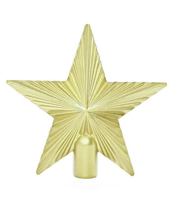 Yılbaşı Ağaç Tepelik 15cm ALTIN çizgili yıldız