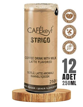 CAFEkeyf Latte Aromalı Şekersiz Soğuk Kahve 250ml 12'li