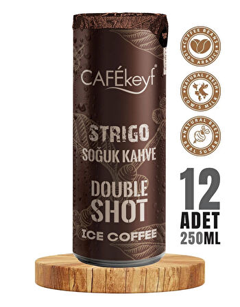 CAFEkeyf Double Shot ekstra kafein Soğuk Kahve 250ml 12'li