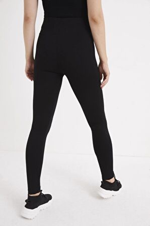 Kadın Yüksek Bel Kalın Kemer Çelik Örme Tayt