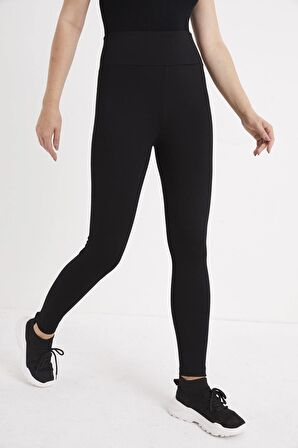 Kadın Yüksek Bel Kalın Kemer Çelik Örme Tayt