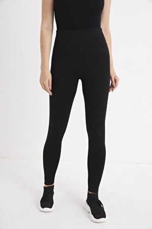 Kadın Yüksek Bel Kalın Kemer Çelik Örme Tayt