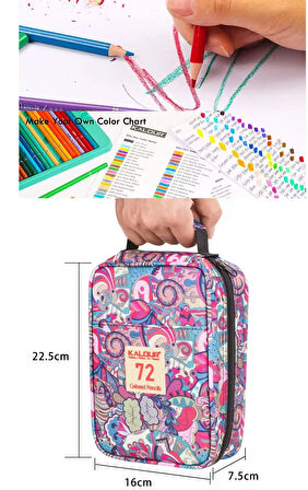 Kalour 72'li Çantalı Kuru Boya Kalem Seti, Metal Kutulu (Defter Hediyeli)