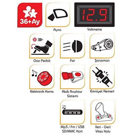 PİLSAN RANGER AKÜLÜ ARABA 12V KUMANDALI (MAVİ)