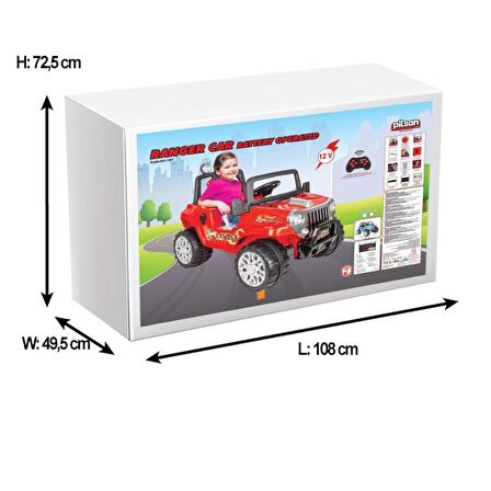 PİLSAN RANGER AKÜLÜ ARABA 12V KUMANDALI (MAVİ)