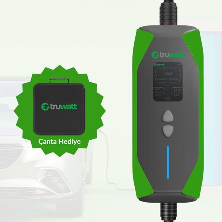 Truwatt ZT207 3.5kW Taşınabilir Elektrikli Araç Şarj Cihazı 16A/220V (7 metre)