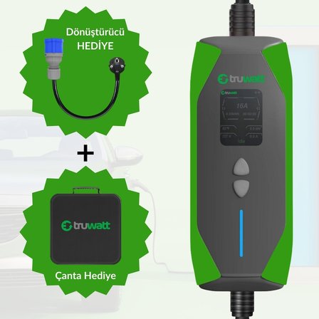 Truwatt ZT305 7kW Taşınabilir Elektrikli Araç Şarj Cihazı 32A/220V (5 metre)