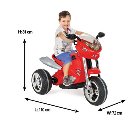 Pilsan Storm Akülü Motosiklet 12 Volt Kırmızı