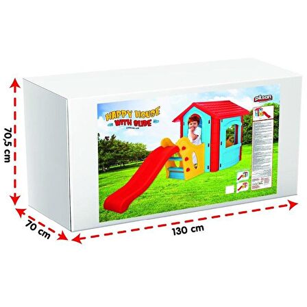 Pilsan Oyuncak Kaydıraklı Mutlu Ev - Oyun Evi - Mavi