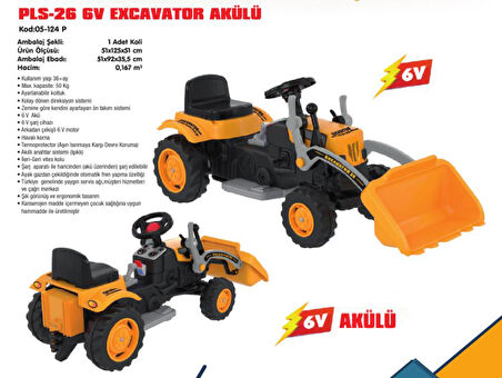 PİLSAN EXCAVATOR 6 VOLT AKÜLÜ PLS-26