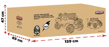 PİLSAN AKÜLÜ ARABA 24 V SAFARİ KUMANDALI 4X4 