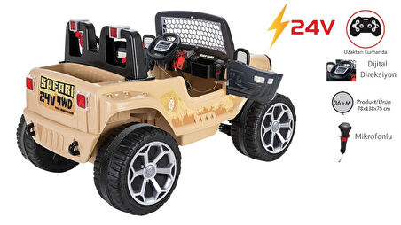 PİLSAN AKÜLÜ ARABA 24 V SAFARİ KUMANDALI 4X4 