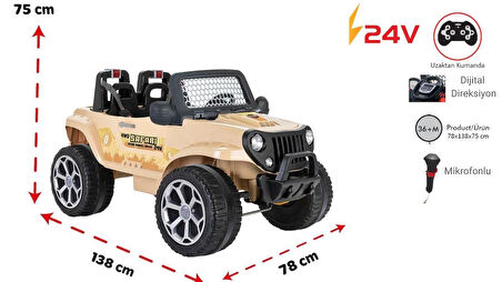 PİLSAN AKÜLÜ ARABA 24 V SAFARİ KUMANDALI 4X4 
