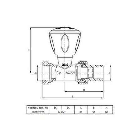 E.C.A 1/2 Rv3 Düz Radyatör Valfi  602120725