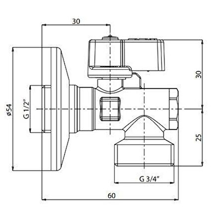 E.C.A 1/2 Filtreli Çamaşır-Bulaşık Makinası Musluğu 3/4 Çıkış Ağızlı (Rozet Dahil) 602111059