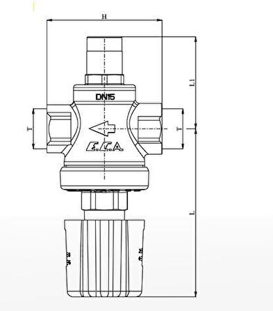Eca 1/2" Su Basınç Düşürücü Valf Volan Ayarlı (İç Vida x İç Vida) 602111099