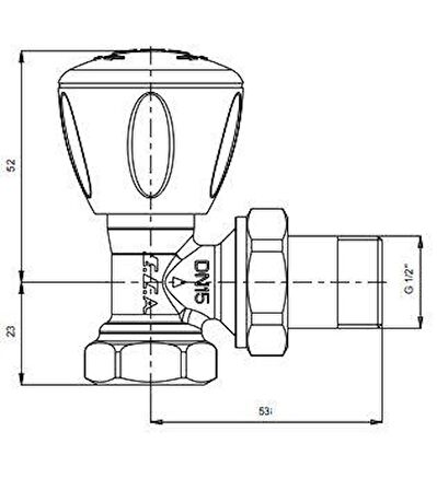 E.C.A 1/2 Rv3 Krom Köşe Radyatör Valfi 602120749