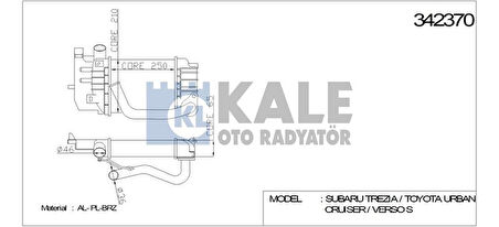 Toyota İntercooler Toyota Corolla - Aurıs 1,4 D4d 2007-2012 Yarıs 1,4 D4d 2005> - Kale 342370