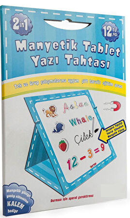 Mavi (Erkek) Manyetik Tablet Yazı Tahtası Kalem Hediyeli