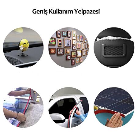 BUFFER® 2 Metre Güçlü Yapışkanlı Çift Taraflı Silikon Pratik Şeffaf Bant