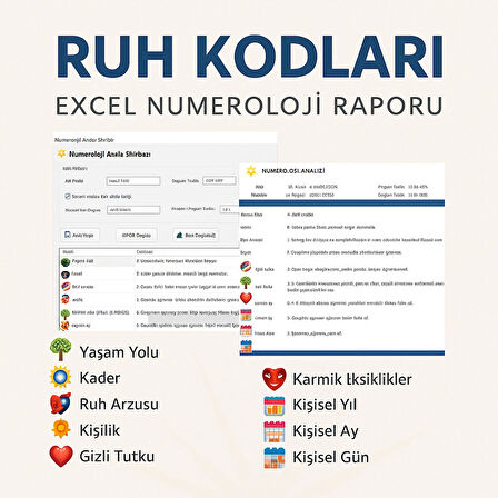 Numeroloji Programı – Excel Tabanlı Lisanslı Yazılım (Dijital Teslim)