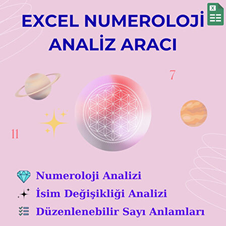 Numeroloji Programı – Excel Tabanlı Lisanslı Yazılım (Dijital Teslim)