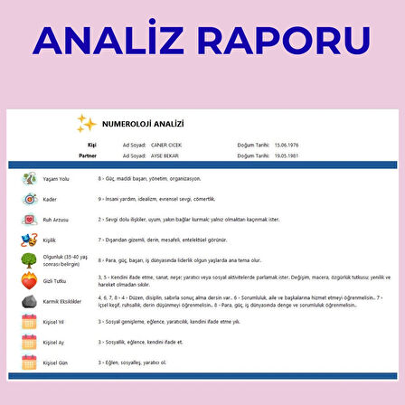 Numeroloji Programı – Excel Tabanlı Lisanslı Yazılım (Dijital Teslim)