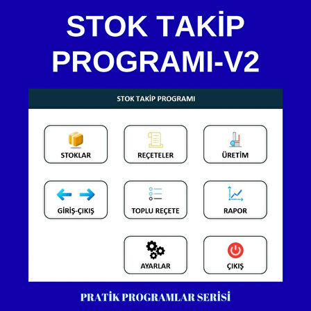 Stok Takip Programı V2.0 – Excel Tabanlı Lisanslı Yazılım (Dijital Teslim)