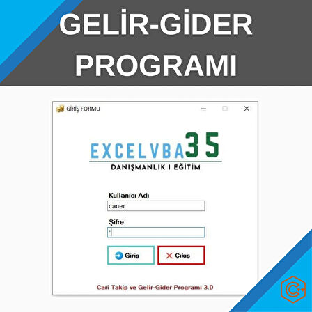 Cari Takip ve Gelir Gider Yönetim Programı – Paket Program-Lisanslı Yazılım (Dijital Teslim)