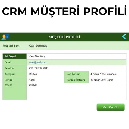 Excel Tabanlı CRM Programı | Müşteri Takip, E-posta Gönderimi ve Dashboard Sistemi (Dijital Teslim)