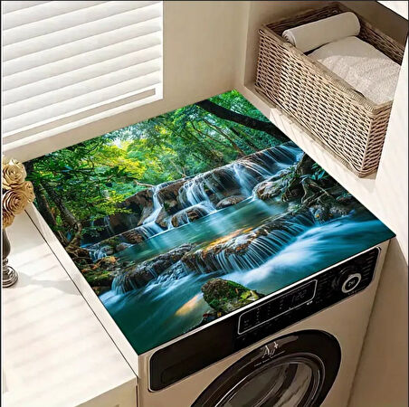 55 CM x 45 CM ŞELALE TASARIMI TEZGAH ÜSTÜ BULAŞIK KURUTMA MATI BULAŞIKLIK KURUTMA ÖRTÜSÜ