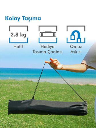 Box&Box Alüminyum Katlanabilir Kamp Sandalyesi, Piknik Sandalyesi, Taşıma Çantalı, Kumaş, Krem