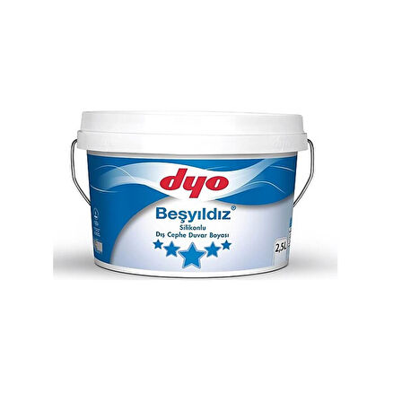 DYO BEŞYILDIZ SİLİKONLU DIŞ CEPHE BOYASI BEYAZ 2,5LT