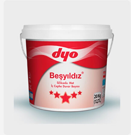 DYO BEŞYILDIZ 12,7 LT SİLİKONLU MAT İÇ CEPHE BEYAZ