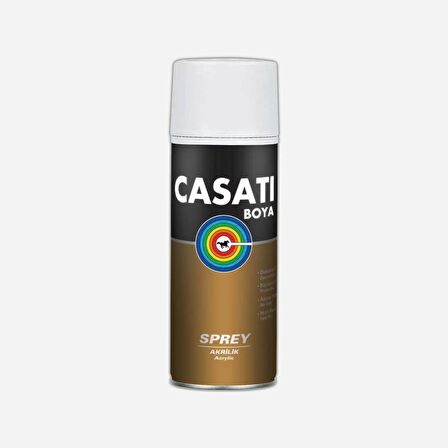 Casati Akrilik Sprey Boya 400 ML S355 Düz Beyaz Ral 9016