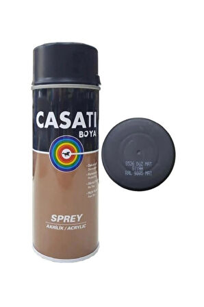 Casati Akrilik Sprey Boya 400 ML S526 Düz Mat Siyah Ral 9005