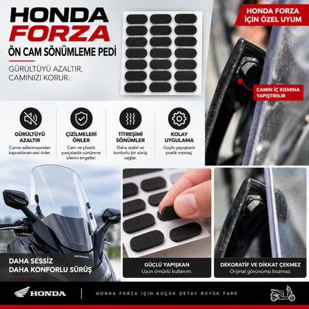 Honda Forza Ön Cam Ses Kesici Koruyucu Lastik