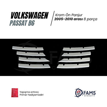 Vw Passat B6 Krom Ön Panjur 8 Prç. 2005-2010 Arası P. Çelik
